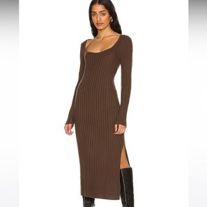 PAIGE Benita Dress in Taupe Brown NWT